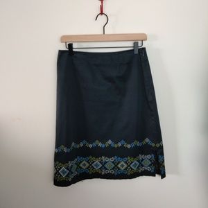 Ann Taylor embroidered a-line skirt